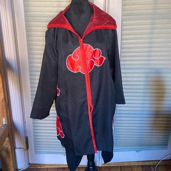 Naruto Akatsuki Uchiha Itachi Robe‎ Cloak Coat Halloween Cosplay Costume.